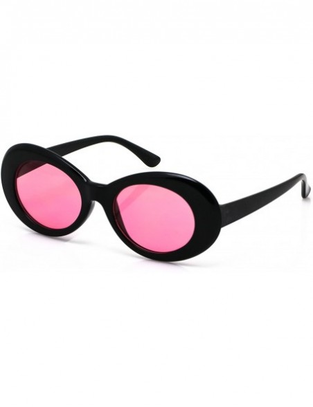 Oversized Vintage NIRVANA Kurt Cobain Round Sunglasses For Women Men Eyewear (Black-Pink- 65) - CJ1844XE8QO $9.40