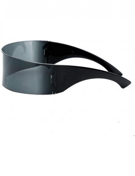 Square Fashion Mirror Futuristic Sunglasses Eyewear - Black - CF18Z24Q2CG $12.48