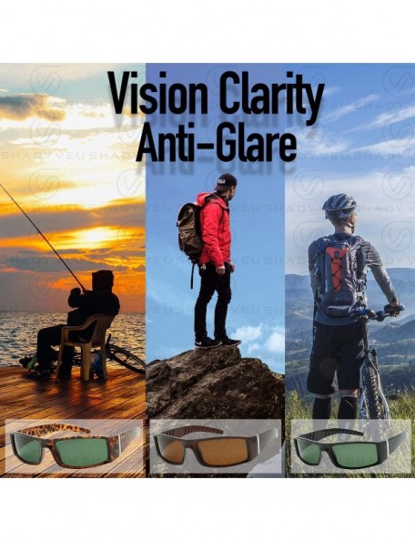 Wrap Rectangular Polarized Flat Top Sunglasses Slim OG Old School Hardcore Fishing Hunting Driving Sports Performance - CK18X...