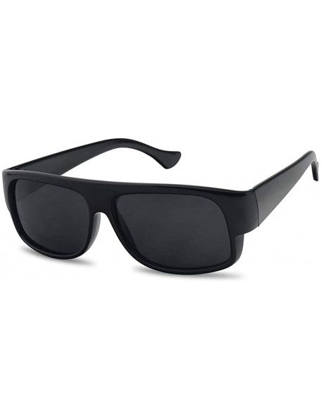 Round Sunglass Stop - Original OG Classic Locs Mad Dogger Style Sunglasses with Super Dark Black Lens - CC11UVNNJPV $9.00