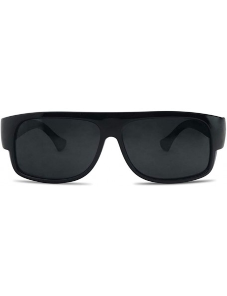 Round Sunglass Stop - Original OG Classic Locs Mad Dogger Style Sunglasses with Super Dark Black Lens - CC11UVNNJPV $9.00