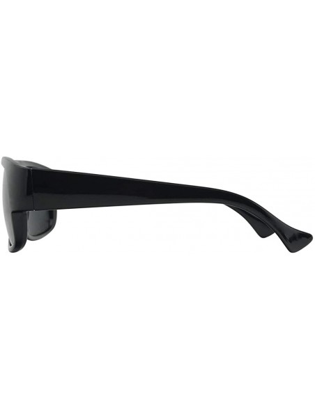 Round Sunglass Stop - Original OG Classic Locs Mad Dogger Style Sunglasses with Super Dark Black Lens - CC11UVNNJPV $9.00