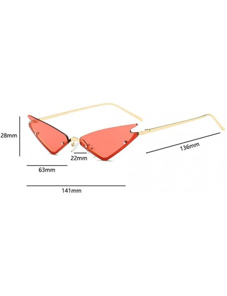 Rimless Small Rimless Cateye Party Sunglasses for Women - Unique Fashion Eyewear Shades for Small face - Yellow - CJ19644DTAE...