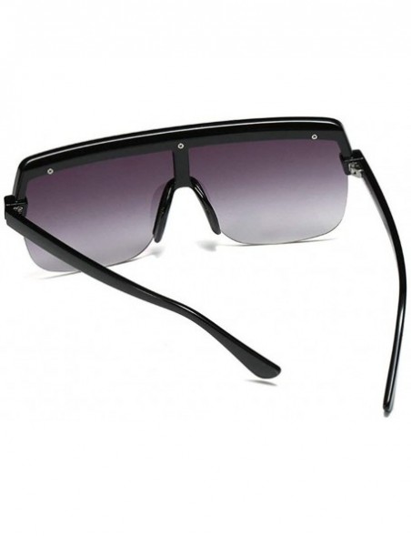 Goggle Fashion New Trend Big Frame One-piece Brand Designer Large Hinge Metal Chain Sunglasses - C4 - C318THRID6U $12.23