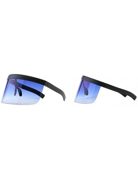 Shield Super Large Futuristic Oversize Shield Visor Sunglasses Flat Top Mirrored Mono Lens 172mm - Gradient Blue - C018E85QOE...