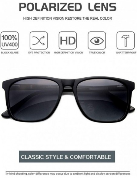 Rectangular Exquisite handicraft eyewear with UV protective polarized lens acetate sunglasses - Shiny.black - CB1966TLN52 $21.28