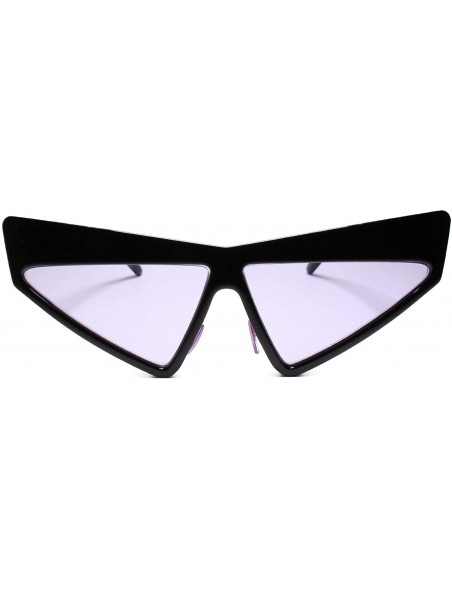 Cat Eye Womens Unique Funky Retro 70s Style Mirrored Lens Cat Eye Sunglasses - Purple - CF18UM96X3I $10.07