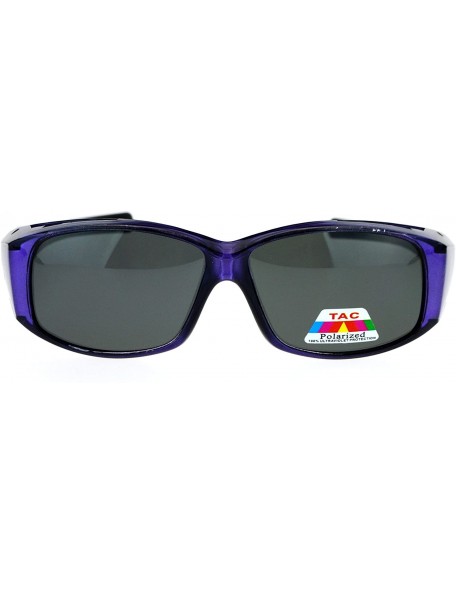 Rectangular Womens Fit Over Glasses Polarized Lens Sunglasses Oval Rectangular - Purple - C41873ESTD3 $14.91