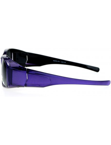 Rectangular Womens Fit Over Glasses Polarized Lens Sunglasses Oval Rectangular - Purple - C41873ESTD3 $14.91