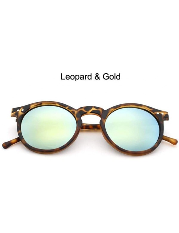 Round Round Sunglasses Women Multicolour Frame Mercury Mirror Lens Glasses Men Coating Round Sunglasses - Lgold - C1194OW3I39...