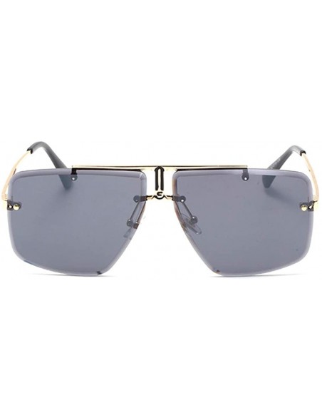 Aviator Retro Suqare Sunglasses For Men Women Rimless Metal Sunglasses Fashion Sunglasses Vintage - 3 - C7190MOQGOM $16.73