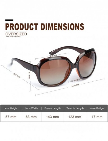 Oversized Oversized Sunglasses for Women - Extra Large Frame Polarized UV400 Lens Classic Fashion Sun Eye Glasses - CI18OT75T...