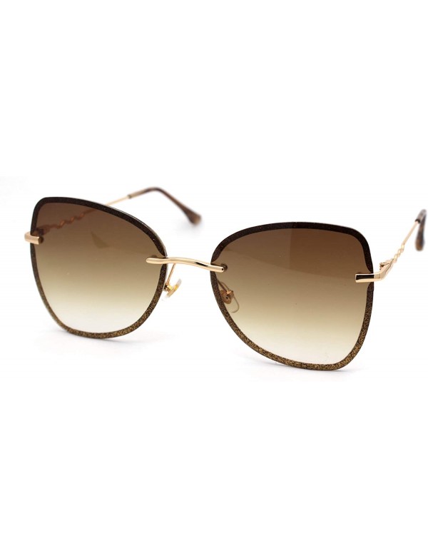 Butterfly Womens Expose Lens Bow Shape Butterfly Chic Sunglasses - Gold Brown - CS18WRED85K $12.91