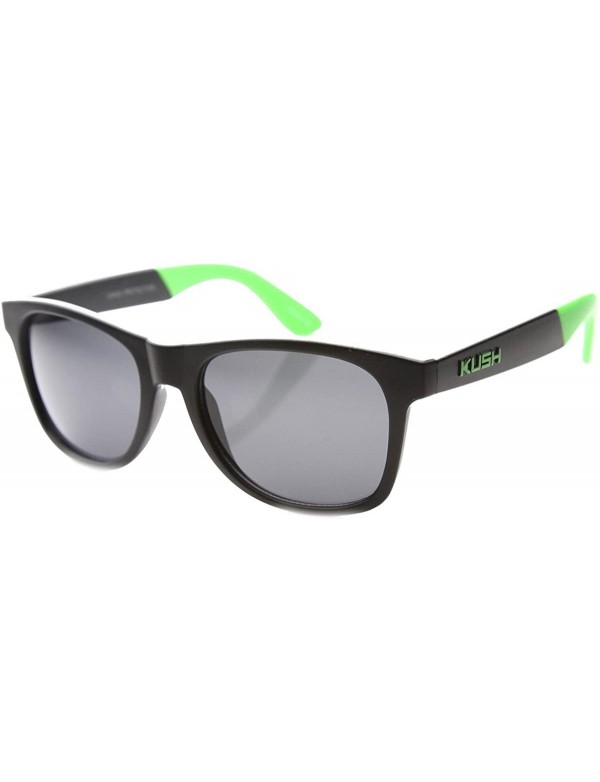 Wayfarer Unisex Retro Horned Rimmed Two Tone Arms Sunglasses - Black-green Smoke - CY11Y9LR6DH $10.94