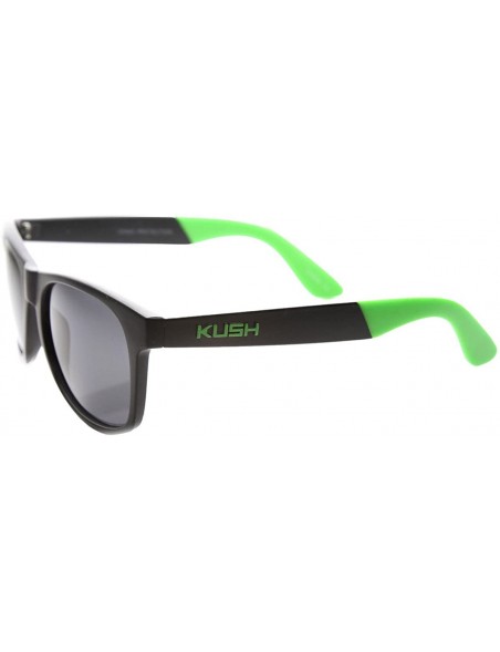 Wayfarer Unisex Retro Horned Rimmed Two Tone Arms Sunglasses - Black-green Smoke - CY11Y9LR6DH $10.94