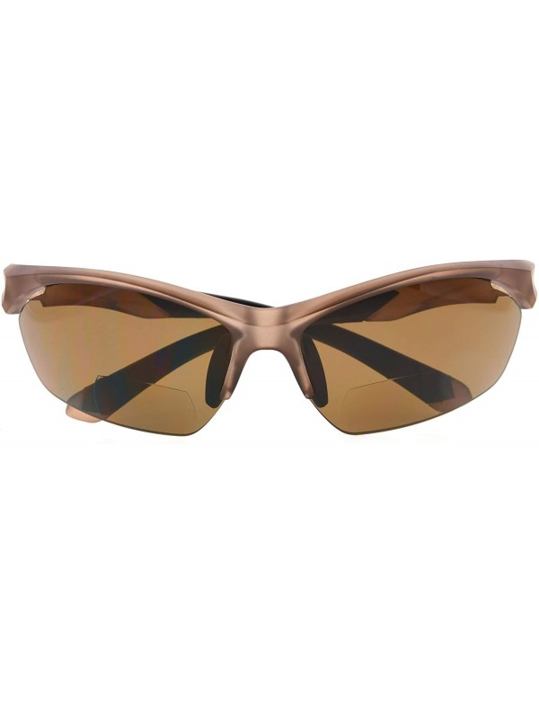 Rimless Retro Mens Womens Sports Half-Rimless Bifocal Sunglasses Matte Brown+1.00 - Matte Brown - C5189X57KDI $23.56