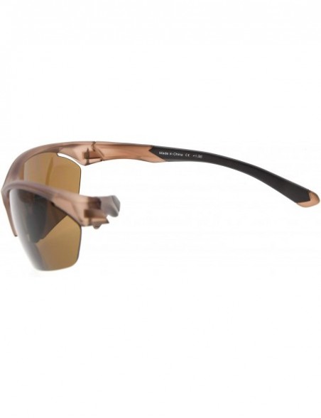 Rimless Retro Mens Womens Sports Half-Rimless Bifocal Sunglasses Matte Brown+1.00 - Matte Brown - C5189X57KDI $23.56