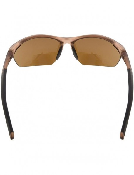 Rimless Retro Mens Womens Sports Half-Rimless Bifocal Sunglasses Matte Brown+1.00 - Matte Brown - C5189X57KDI $23.56