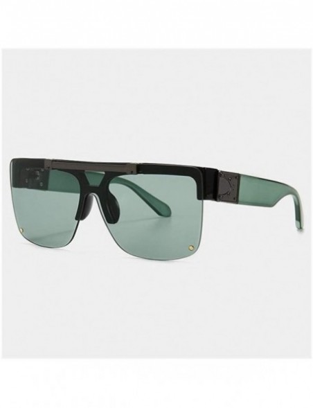 Oversized New Arrival 2020 Unisex Square Modern Vintage Flip Oversized Sunglasses Luxury Brand - C4 Gun Green - CT198KNHCOD $...