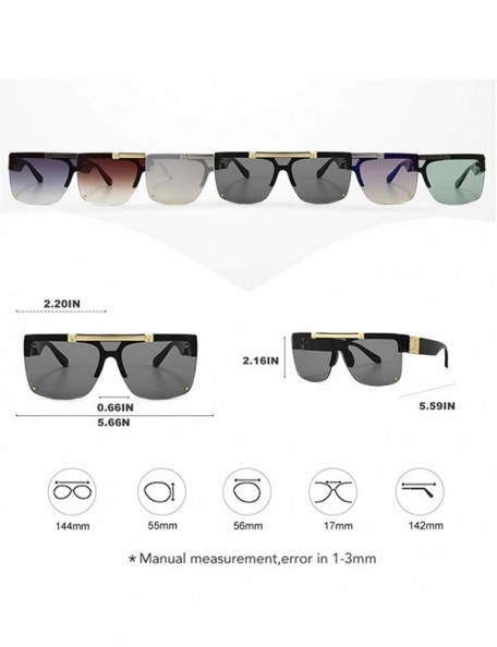 Oversized New Arrival 2020 Unisex Square Modern Vintage Flip Oversized Sunglasses Luxury Brand - C4 Gun Green - CT198KNHCOD $...