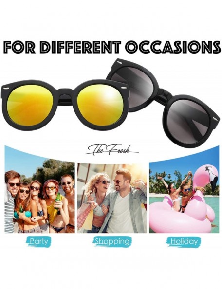 Oversized Women's Designer Inspired Oversized Round Circle Sunglasses Retro Fashion Style - 24-black - CB18OTEIGK7 $14.42