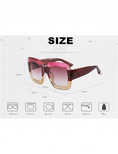 Square Oversized Square Woman Sunglasses Vintage Men Eyewear Luxury Retro Plastic Sun Glasses - CJ18D7MLXGD $9.69