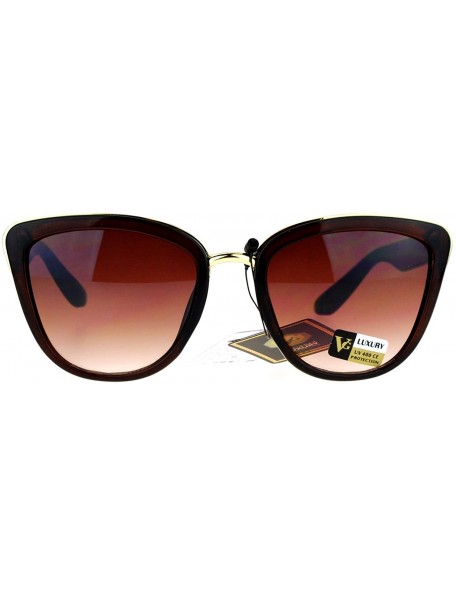 Butterfly VG Occhiali Sunglasses Chic Double Frame Butterfly Fashion Womens - Brown - C71877GNOXD $8.65