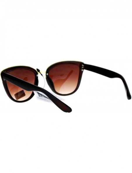 Butterfly VG Occhiali Sunglasses Chic Double Frame Butterfly Fashion Womens - Brown - C71877GNOXD $8.65