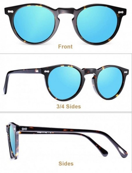 Rimless Classic Polarized Sunglasses for Men UV400 Protection Outdoor Glasses CA5288L - Ice Blue Mirror Tortoise Frame - CB18...