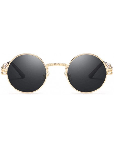 Aviator Metal Round Steampunk Sunglasses Men Women Fashion Glasses Brand SilverSilver - Blackgray - CZ18XQYM0G3 $10.08