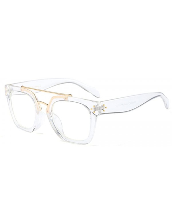 Rimless Designer Women Flat Top Exquisite Alloy Sunglasses Oversized Street Snap - White Frame - CQ188QOKWXT $12.08