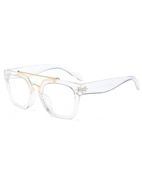 Rimless Designer Women Flat Top Exquisite Alloy Sunglasses Oversized Street Snap - White Frame - CQ188QOKWXT $12.08