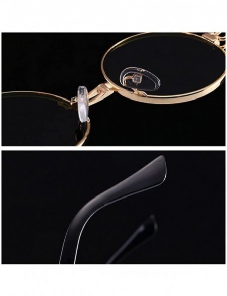 Round Small Round Sunglasses Men Gold Metal Frame Retro Vintage Sun Glasses for Women - Red - CT18DTTY9NH $13.25