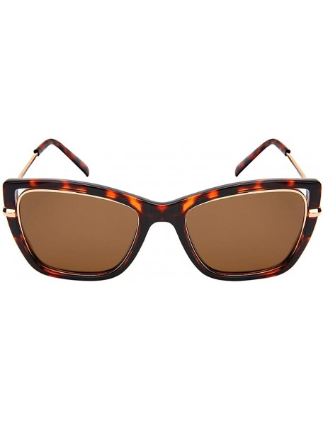 Square Women's 100% UV400 Protection Tac Polarized Square Lens Fashion Sunglasses - Tortoise/Gold - CV193MWZW7Q $12.47