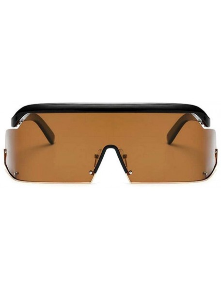 Oversized Vintage Oversized Windproof Sunglasses Polarized - Brown - CA18XET42RG $17.40