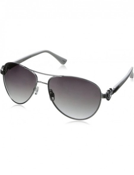 Aviator Women's R529 Aviator Sunglasses - 61 mm - Silver/White - CG11HJIU0CL $38.14