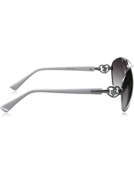 Aviator Women's R529 Aviator Sunglasses - 61 mm - Silver/White - CG11HJIU0CL $38.14