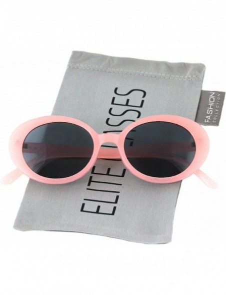 Oversized Oval Vintage NIRVANA Kurt Cobain Round Sunglasses For Women Men Eyewear - Pink - C7186TTA5TK $8.59