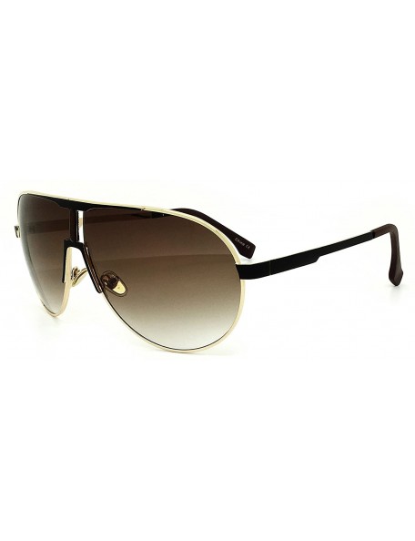 Aviator 7175-1 Premium Oversized Teardrop Aviator Matte Finish Metal Frame Flat Top Sunglasses - Brown - C918R9ELQ32 $16.98