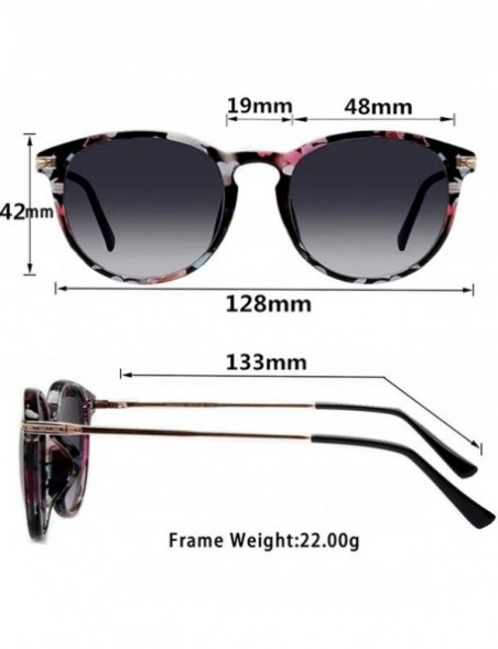 Oval Polarized Vintage Round Sunglasses for Women/Men Classic Retro Designer Style - Pink&floral - CZ18T4TWNDQ $18.03