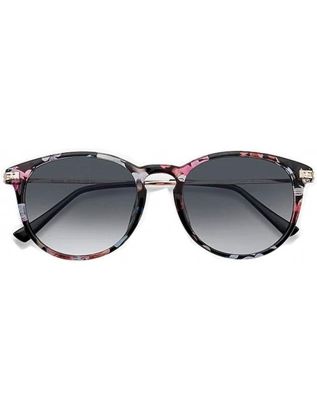 Oval Polarized Vintage Round Sunglasses for Women/Men Classic Retro Designer Style - Pink&floral - CZ18T4TWNDQ $18.03