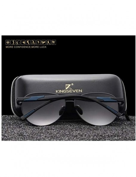 Aviator Genuine aviator sunglasses men fashion polarized UV400 ultra light Al-Mg - Black/Gray - CK18ZWMMLZU $34.36