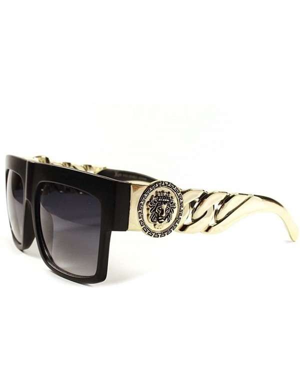 Square Swag Hip Hop Rapper Rich Look Stylish Link Chain Mens Womens Sunglasses - Black - CW189AN070Y $19.31