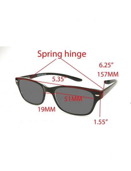 Sport Lightweight Plastic Hanging Reading Glasses Free Pouch SPRING HINGE - Shiny Black Sun Reader - C617YIW4YKL $19.67