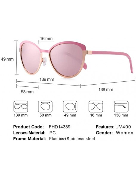 Round Fashion Sunglasses with Case for Women Classic Round Frame Eyewear UV 400 Protection - Pink - C318TL95MMK $39.24