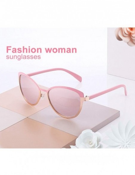 Round Fashion Sunglasses with Case for Women Classic Round Frame Eyewear UV 400 Protection - Pink - C318TL95MMK $39.24