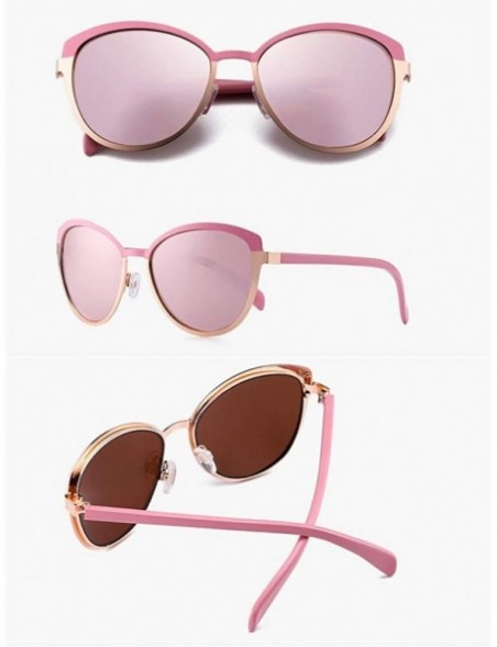 Round Fashion Sunglasses with Case for Women Classic Round Frame Eyewear UV 400 Protection - Pink - C318TL95MMK $39.24