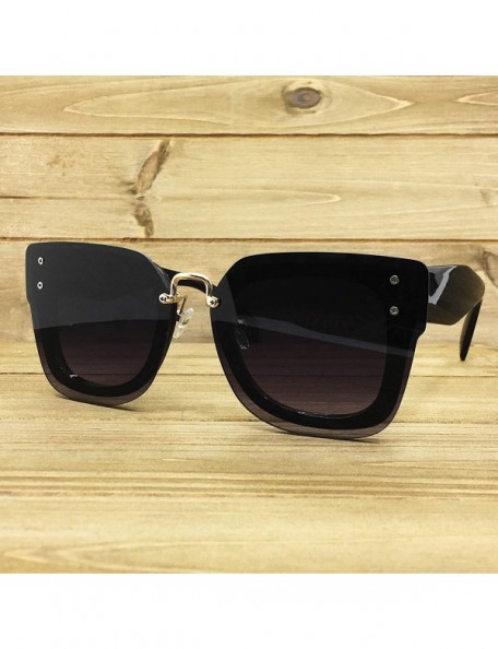 Aviator 7942 Oversize Rimless Cats eye Fashion Oversized Cat Eye Flat Sunglasses - Rimless - CF182SZ5AE0 $13.80