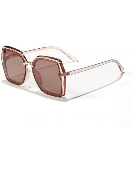 Oversized Square Oversize Sunglasses for Women Gradient Shades Polygon Eyewear UV400 - Tea Blue - C71906E9GYK $11.12