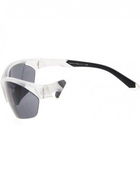 Sport Retro Mens Womens Sports Half-Rimless Bifocal Sunglasses - Matte Transparent - CB189AK8WSE $22.34